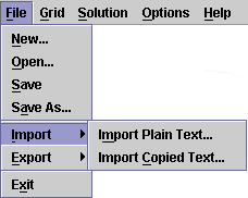 Import submenu