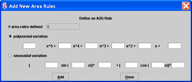 Add Area Rule Dialog